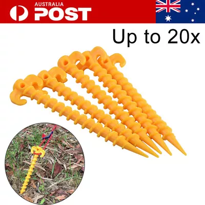 5-20Pcs Heavy Duty Plastic Screw In Tent Stakes Pegs For Camping Sand Adventure • $25.99