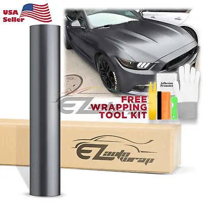 Premium Matte Metallic Satin Pearl Charcoal Gray Vinyl Car Wrap Sticker Decal • $30