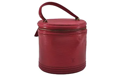 £206.69 • Buy Authentic Louis Vuitton Epi Cannes Red Cosmetic Hand Bag Purse M48037 LV 5621E