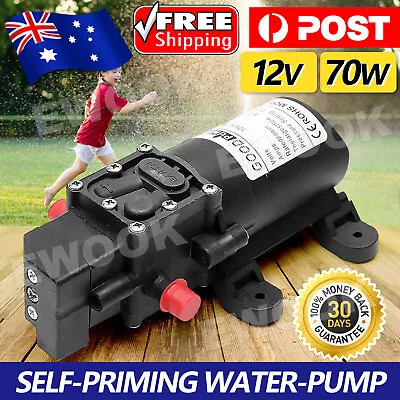 12V Water Pump 6Lpm 70W Self-Priming Caravan Camping Boat 130PSI FAST SHIPPING • $13.85