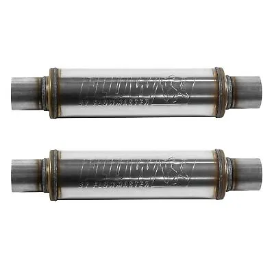 Flowmaster 2.5  Straight Through Style Round Body Exhaust Muffler 2 Pc 71416 • $101.90