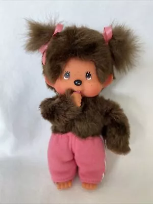 Sekiguchi MONCHHICHI GIRL DOLL With PIGTAILS 7.5” SO CUTE VGC! • $24.99