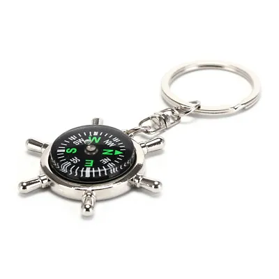 Compass Rudder Key Chain Glossy Alloy Keychain Keyrings Gifts S_W_ • $6.76