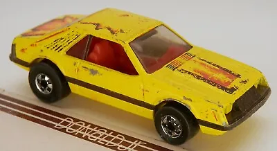 Hot Wheels 1979-1981 Ford Turbo Mustang Cobra Yellow Fox Body BW (Playworn) • $11.60