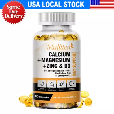 Zinc Calcium Magnesium & Vitamin D Complex Supplement Bone Muscle Immune Support • $11.19