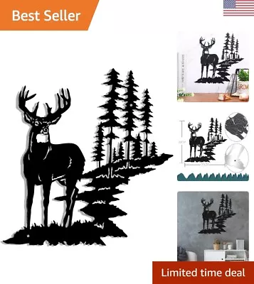 Metal Deer Wall Art - Rustic Forest Hunting Decor For Living Room Bedroom I... • $27.99