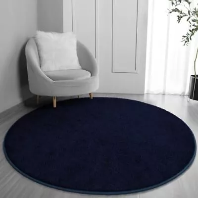 Round Area Rugs For Bedroom Living Room 6x6 Super Soft 6x6 Feet Navy Blue • $70.87