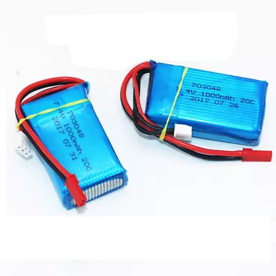$20.35 • Buy 2x Rc 7.4V 1000mAh 20C 2S Li-Po Battery For WLtoys V262 V353 V912 Helicopter