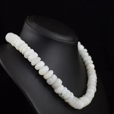 679 Cts Natural Untreated Moonstone Rondelle Beads Womens Necklace JK 29E388 • $2