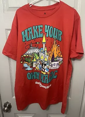 Disney Red Magic Kingdom Make Your Own Magic Adult Shirt XXXL XXX-Large New • $39.95