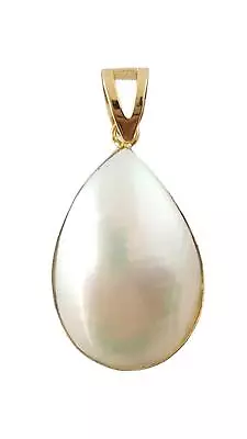 14K Yellow Gold Mabe Pearl Pendant #16897 • $219