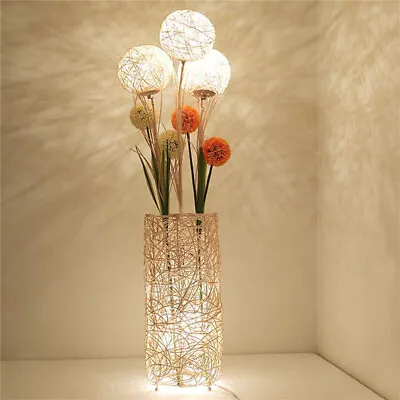 £50.93 • Buy Modern Floor Lamp Rattan Decor Lighting Living  Flower Lantern Family Bedroom