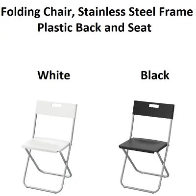 Folding Chair Home Office Study Desk Dining Portable Fold Away Metal Camping New • £25.12