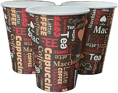 £49.99 • Buy 12oz/360ml Disposable Coffee Cups Single Wall Printed Cups For Hot & Cold Drink 