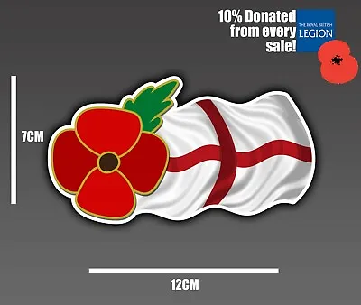 Poppy Vinyl Sticker St George Saint Flag Never Forget Remembrance Wreath Car • £3.32