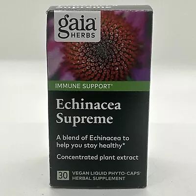 Gaia Herbs Echinacea Supreme  IMMUNE SUPPORT 30 Liquid Capsules BB:06/2025 • $19.99