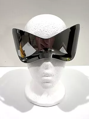 Futuristic Silver Wrap Around One Piece Shield Lens Oversized Sunglasses Retro • $13.45