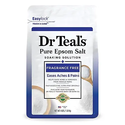 Dr Teal'S Pure Epsom Salt Soak Fragrance Free 4 Lbs (Packaging May Vary) • $6.97