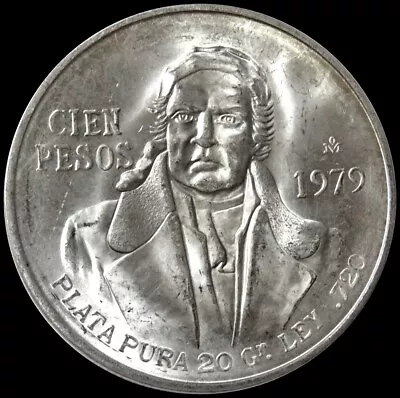 1979 Silver Mexico 100 Peso Coin Mint State Jose Marelos Y Pavon • $59