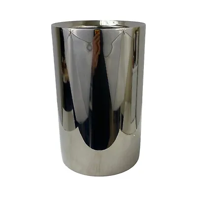 Pottery Barn  Swank  Silver Chrome Wine Cooler Bucket 8  Heavy EUC • $39.99