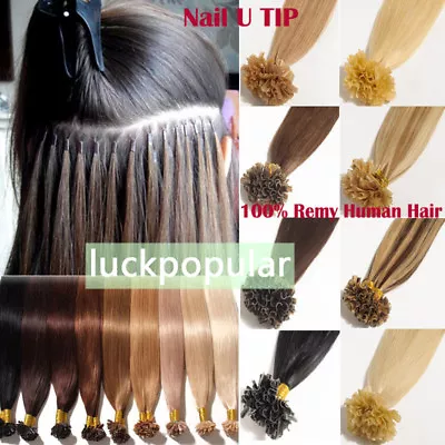 Pre Bonded Nail U Tip Keratin Fusion Remy Brazilian Human Hair Extensions 16-26  • $32.55