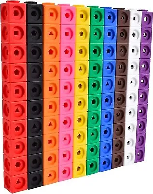 Temple Lodge Maths Cubes - 100-Piece Set Of Fidget Linking Cubes For Early Learn • £16.99