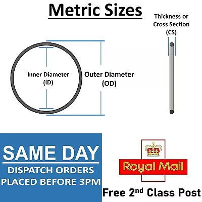 4mm Cross Section O Rings NBR Nitrile Rubber 8mm-97mm ID Oil Resistant Seals • £4.59