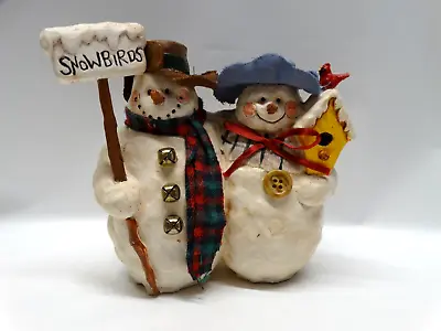 Midwest Of Cannon Falls Folk Art Snowbirds Snowman 6.5  Figurine • $8.40