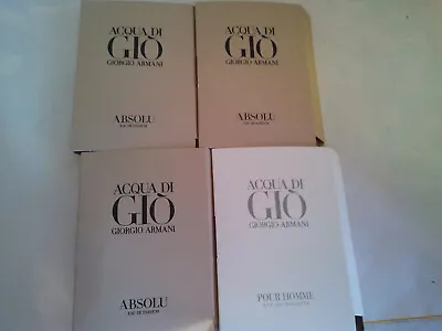 Perfumes Lot X 4 Giorgio Armani Acqua Di Gio Samples Vials Cards Men's Fragrance • $59