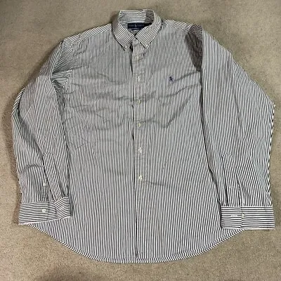 Ralph Lauren Shirt Mens 4XL Custom Fit White Black Long Sleeve Button Up Casual • $31.41