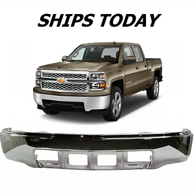 NEW Chrome Front Bumper For 2014-2015 Chevrolet Silverado 1500 Without Fogs • $334.85