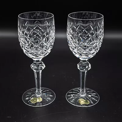 $125 • Buy Waterford Crystal Powerscourt Claret Wine Glass Pair STICKERS- 7 1/8  FREE SHIP