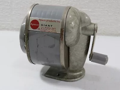 Vintage Apsco Giant Pencil Sharpener Wall Or Desk Mount 6 Hole Tested & Works • $19.95