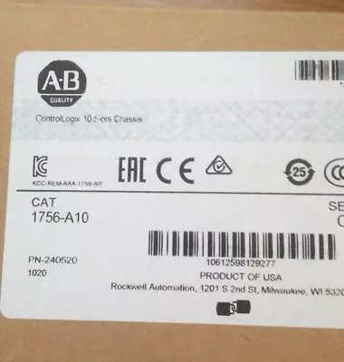 Sealed Allen-Bradley 1756-A10 ControlLogix 10 Slots Chassis AB 1756A10 • $468