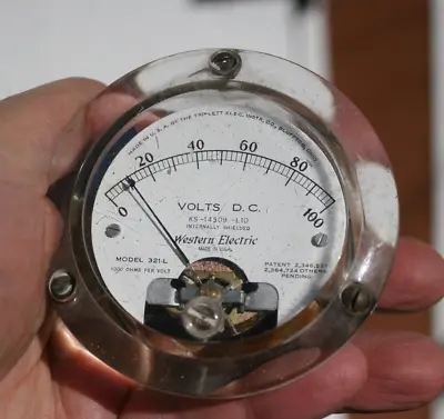 Western Electric - Triplett - 100 DC Volts Voltmeter - Model 321-L • $19