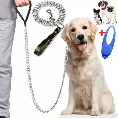 Metal Chain Dog Lead Pet Puppy Leash 4ft 120cm Long Anti-Chew Control Pet Leads • £4.99