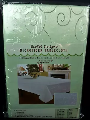 EcoSol Designs Microfiber Tablecloth 60x120 Lite Green Spill Proof Spring Easter • $21.88