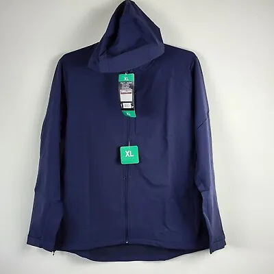Kirkland Signature Jacket Mens Size XL Blue Raincoat Hooded Wind Resistant NWT • $24.93