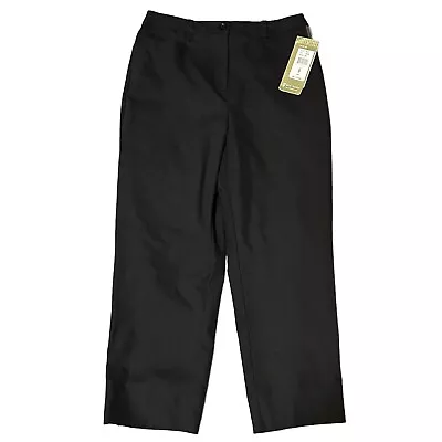 Erin London Womens Black Capri Pants Flat Front Straight Leg SZ 6 Stretch Waist • $19