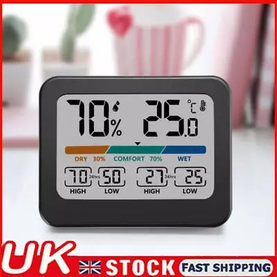 Digital Room Thermometer Temperature Humidity Monitor Max Min Records Smart Home • £8.59