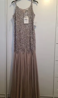 Maya Deluxe Fishtail Maxi Dress Size 14. Neutral Champagne Pink Beige RRP £130. • £49