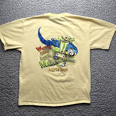 Jimmy Buffet Margaritaville Shirt Mens XL Yellow Myrtle Beach Wastin Away Again • $12.88