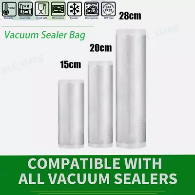Vacuum Sealer Rolls Bags Food Storage Bag Strong Seal Embossed Vac Gift Discount • $13.69