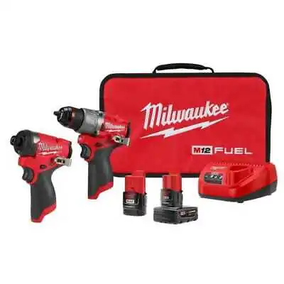 2-Tool Milwaukee 3497-22 M12 Fuel Hammer Drill Impact Driver - Red New • $172.98