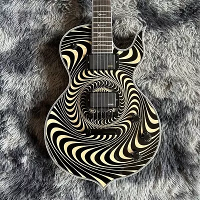 Custom Zakk Wylde Series Vortex Pattern Electric Guitar Black Back Maple Neck • $298.92