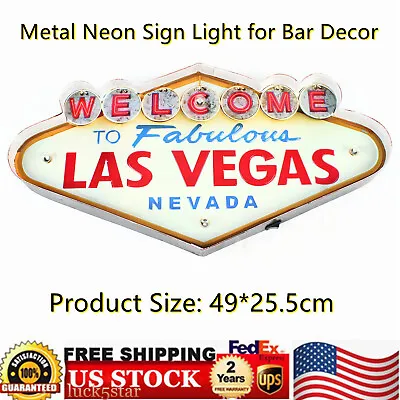 $42 • Buy Welcome To Fabulous Las Vegas Neon Sign Vintage Metal Cafe Bar Pub Neon Lights