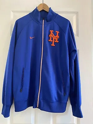 Nike MLB New York Mets Blue/Orange Zip-Up Warmup Jacket W Embroidered Logo • $60