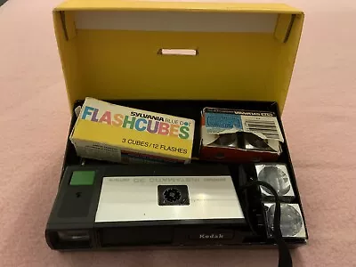 Kodak Pocket Instamatic 30 Film Camera With Box Flash Cubes And Case Not Tested • $19.50