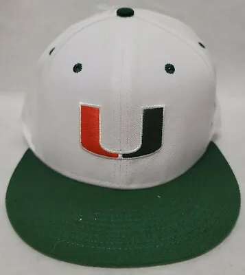 Miami Hurricanes NIKE Fitted Baseball Hat Cap University RARE WHITE SEE DESC D • $29.99