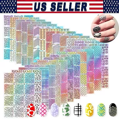 288 Pieces Nail Vinyl Stencils Decoration Nail Stickers Tips Decals 24 Sheets • $6.99